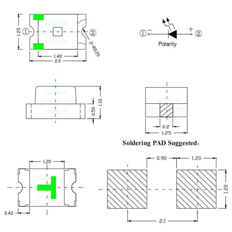 LED Trắng 0805 Dán SMD