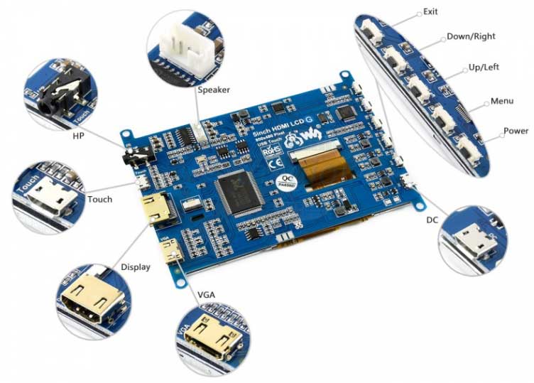 5inch HDMI LCD (G) 800x480 IPS Cảm Ứng Điện Trở Cho Raspberry Pi