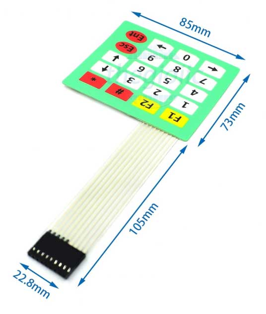 Bàn Phím Mềm 4x5 Phím Dán 3M Dây Dài 105mm