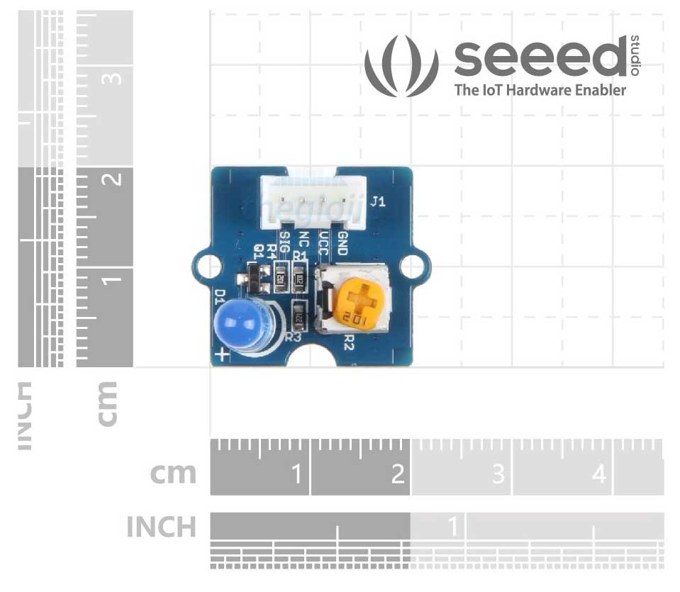 Grove - Mạch Led Đục Xanh Dương Có Thể Điều Chỉnh Độ Sáng