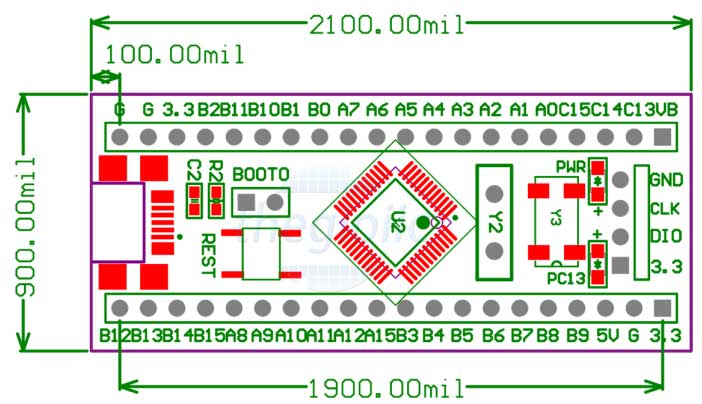 STM32F051C8T6 Mini Kit