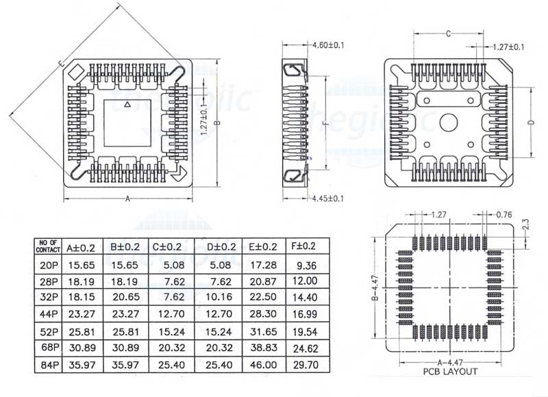 Đế IC PLCC 44 Chân Dán SMD