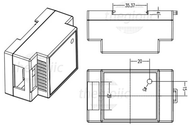 Hộp Nhựa PLC Trắng 88x55x44