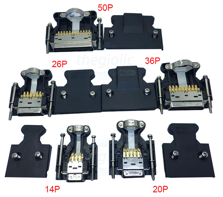 Cổng SCSI-14 Đực 14 Chân Nối Dây Bắt Vít Có Vỏ