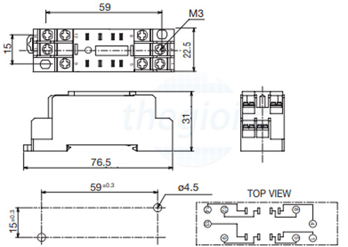 SN2S-05D Đế Relay 8 Chân