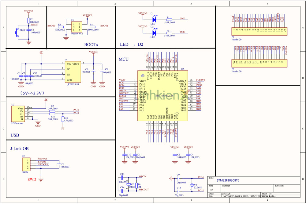 STM32F103C8T6 Board