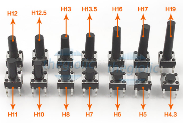 Nút Nhấn 6x6x12.5 4Pin Xuyên Lỗ