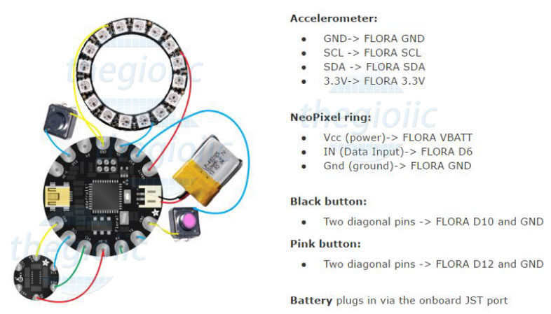 Mạch FLORA LED Wearable Electronic V3