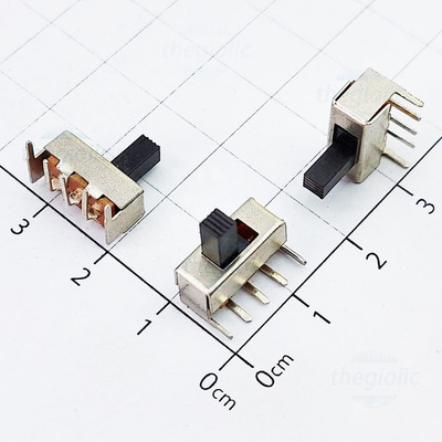 SS-12F23G5 Công Tắc Trượt 5 Chân Xuyên Lỗ ON-OFF Chỉnh Ngang 1P2T 2A