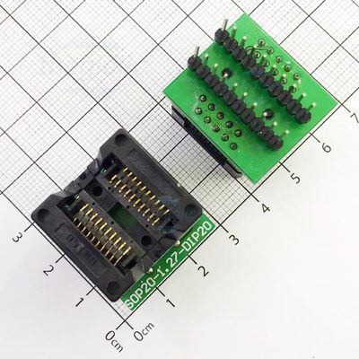 Socket Đổi Chân IC SOP-20 1.27mm Sang DIP-20 2.54mm 27x24mm