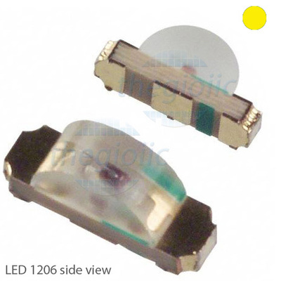 LED Vàng 1206 Dán SMD Trong Suốt Side View