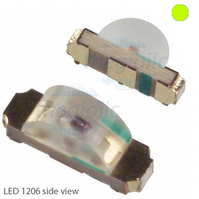 LED Vàng Xanh 1206 Dán SMD Trong Suốt Side View