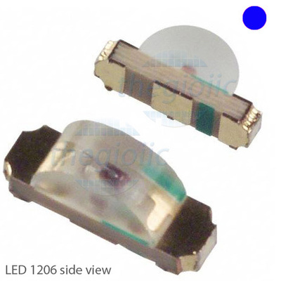 LED Xanh Dương 1206 Dán SMD Trong Suốt Side View