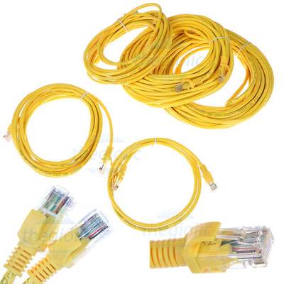 Dây Cáp Mạng Ethernet CAT5E 2 Đầu RJ45 Đực Dài 20m Màu Vàng