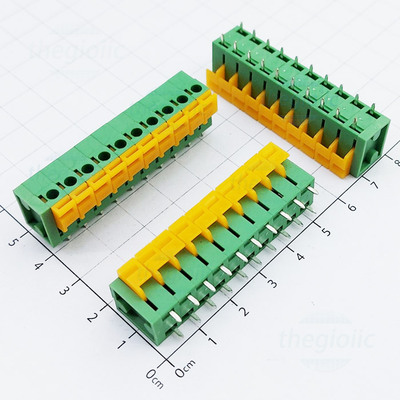 KF142-5.08-10-V Terminal Block 10 Tiếp Điểm Cắm Dây Dọc 5.08mm 250V 10A