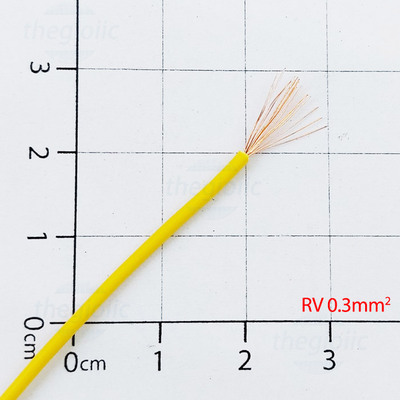 Dây Tín Hiệu RV-0.3 22AWG Màu Vàng Lõi Đồng 0.3mm2