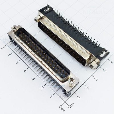 Cổng DB37 Đực 37 Chân Cong 90 Độ 2 Hàng Hàn PCB