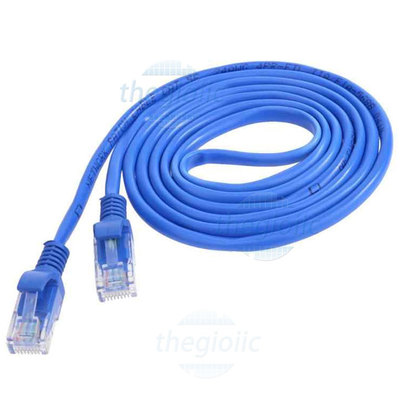 Dây Cáp Mạng Ethernet CAT5E 2 Đầu RJ45 Đực Dài 5m Màu Xanh Dương