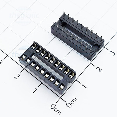 Đế IC 18 Chân Vuông Hẹp Hai Hàng 2.54mm 1A 60VAC