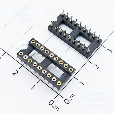 Đế IC 18 Chân Tròn Hai Hàng 2.54mm 5A