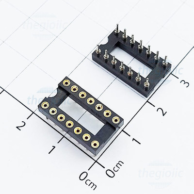 Đế IC 14 Chân Tròn Hai Hàng 2.54mm 5A