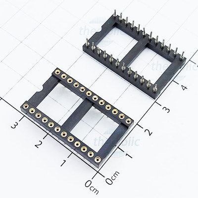 Đế IC 24 Chân Tròn Hai Hàng 2.54mm 5A