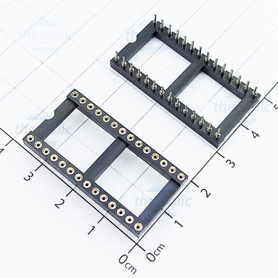 Đế IC 28 Chân Tròn Hai Hàng 2.54mm 5A