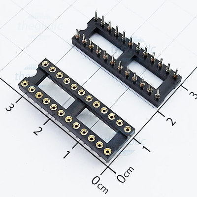 Đế IC 24 Hẹp Chân Tròn Hai Hàng 2.54mm 5A