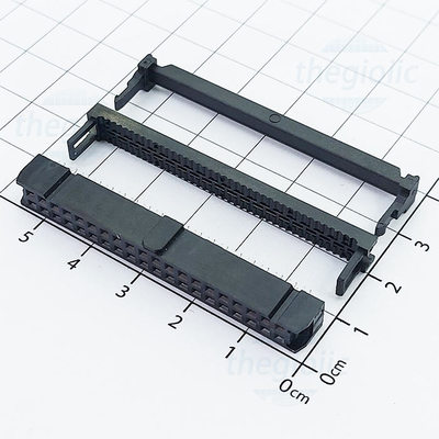 Cổng IDC 40 Chân 2 Hàng 2.54mm Màu Đen