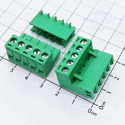 KF-5.08-5-R Terminal Block Plug-in Hàn PCB 5 Chân Cong 5.08mm 300V 15A