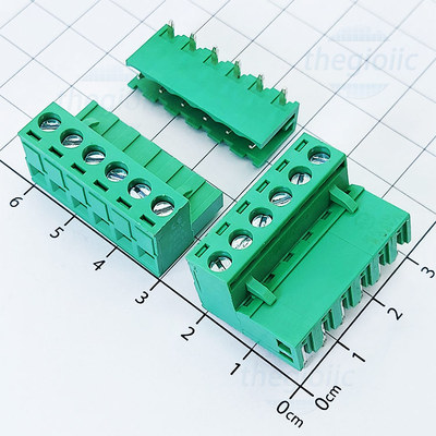 KF-5.08-6-R Terminal Block Plug-in Hàn PCB 6 Chân Cong 5.08mm 300V 15A