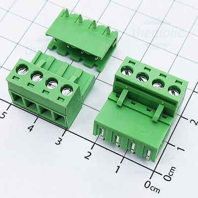 UL-5.08-4-R Terminal Block Plug-in Hàn PCB 4 Chân Cong 5.08mm 300V 15A ULO