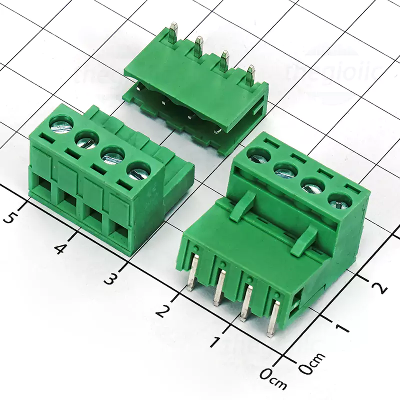 KF-5.08-4-R Terminal Block Plug-in Hàn PCB 4 Chân Cong 5.08mm 300V 15A