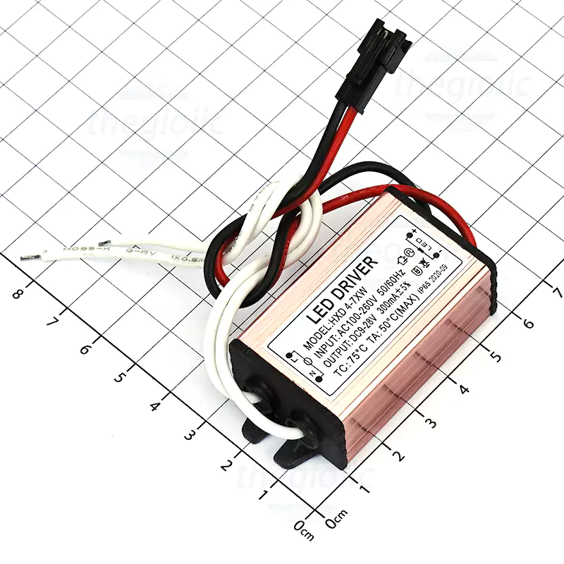 Bộ Nguồn LED 4-7W Chống Nước, Vào 100~260VAC, Ra 9~28VDC, 300mA, IP65