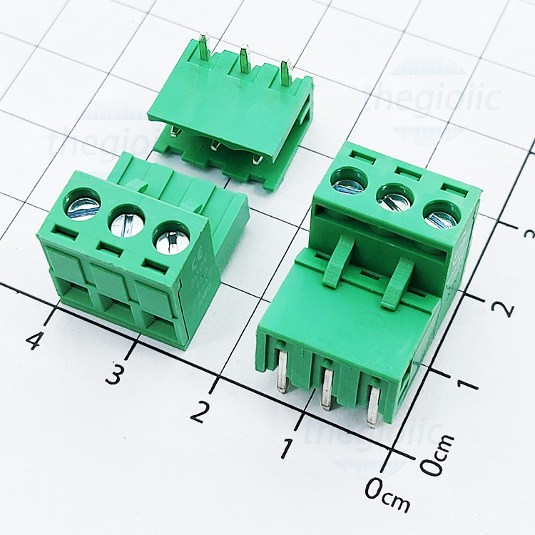 KF-5.08-3-R Terminal Block Plug-in Hàn PCB 3 Chân Cong 5.08mm 300V 15A