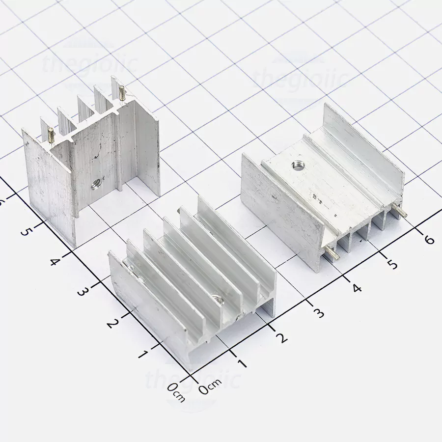 Nhôm Tản Nhiệt TO-220 25x24x16 Hàn PCB Màu Bạc
