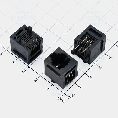 52-6P Cổng RJ11 Cái  6P6C 6 Chân Thẳng Màu Đen