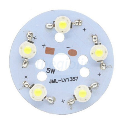 Tấm LED Trắng Lạnh 5W 5 LED Luxeon 49mm 15-16VDC