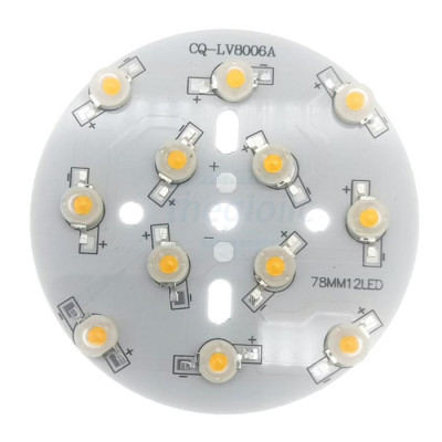 Tấm LED Trắng Ấm 12W 12 LED Luxeon 78mm 36-38.5VDC