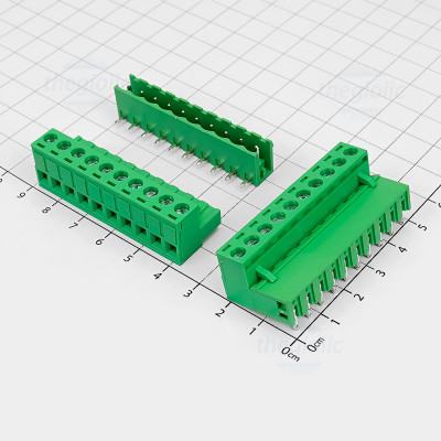 KF-5.08-10-R Terminal Block Plug-in Hàn PCB 10 Chân Cong 5.08mm 300V 15A