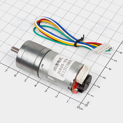 GA25-370 Động Cơ Giảm Tốc Có Encoder 12VDC, 130 rpm, Trục 4mm