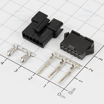 Bộ Đầu Nối SM2.54mm 6 Chân Kèm Kim Bấm Dây