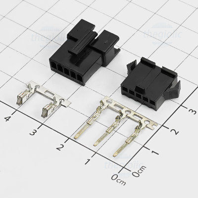 Bộ Đầu Nối SM2.54mm 5 Chân Kèm Kim Bấm Dây