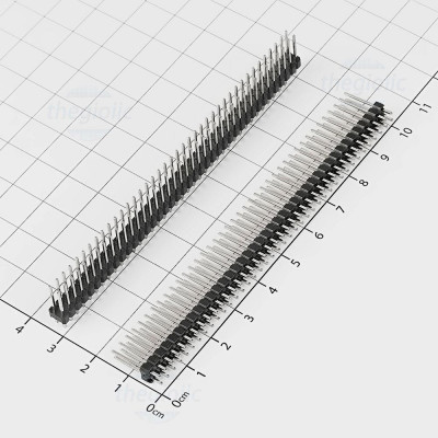 Hàng Rào Đực Đôi 2.54mm 80 Chân 2 Hàng Cao 15mm Xuyên Lỗ