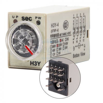 H3Y-4 Rơ Le Hẹn Giờ ON Delay 60 Phút 12VDC 4PDT