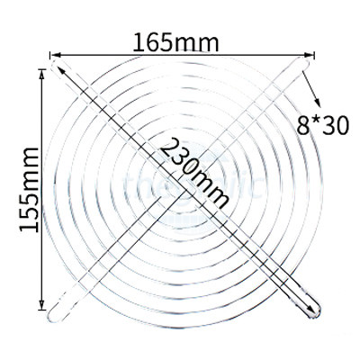 Lưới Bảo Vệ Quạt 165x155mm, Thép Không Gỉ, Dùng Cho Quạt 200x200