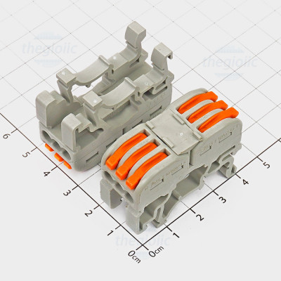 PCT-311 Khớp Nối, Cút Nối Dây 3 Khe Thông Nhau Gắn Ray 20A 400V, Cỡ Dây 28~12AWG