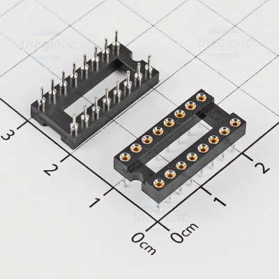 Đế IC 16 Chân Tròn Hai Hàng 2.54mm 5A