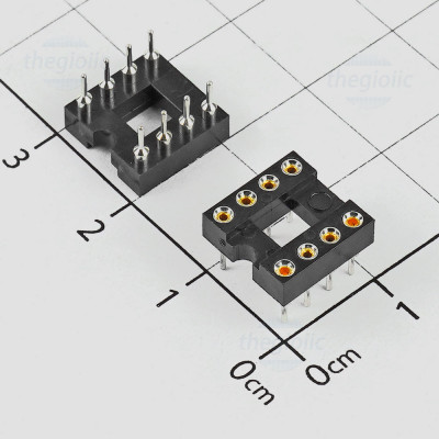 Đế IC 8 Chân Tròn Hai Hàng 2.54mm 5A