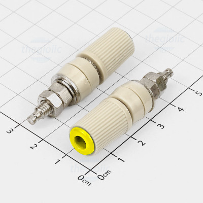 Đế Banana 4mm Cái Dài 45mm Ốc M5 Màu Vàng